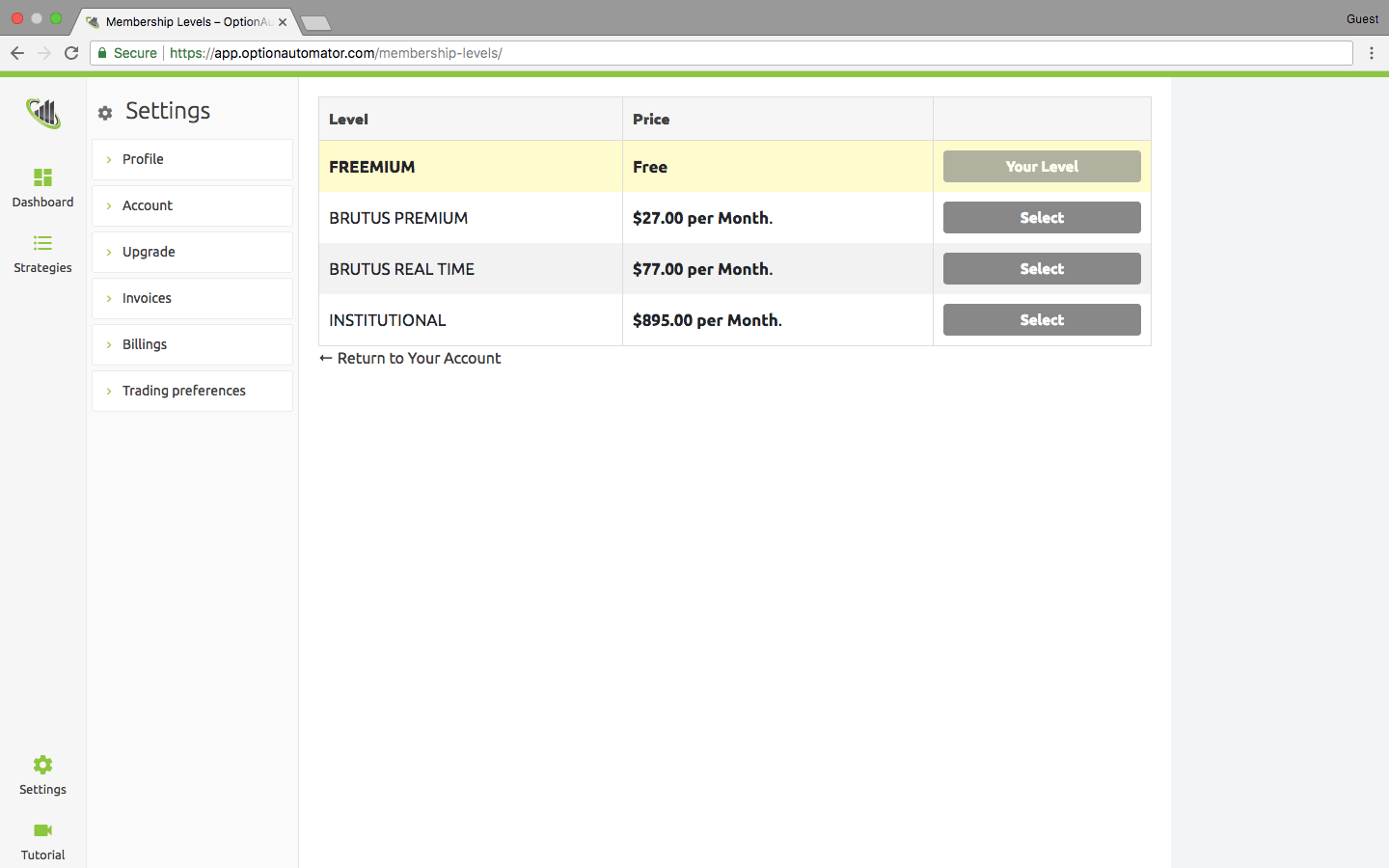 Current Plan, Invoices And Billing Info &Ndash; Optionautomator